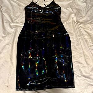 Holographic Black Dress
